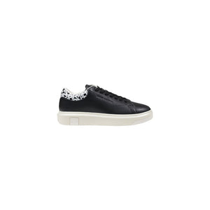 Schwarze und Weiße Leder-Sneaker Low-Top