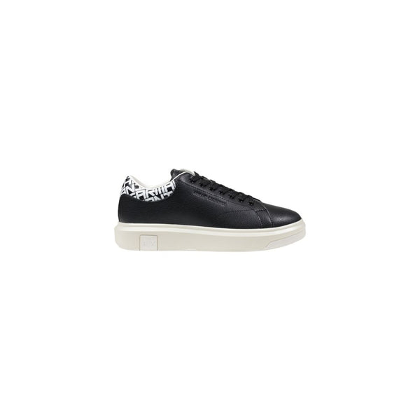 Schwarze und Weiße Leder-Sneaker Low-Top
