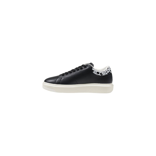Schwarze und Weiße Leder-Sneaker Low-Top