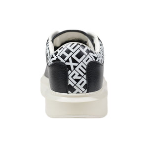 Schwarze und Weiße Leder-Sneaker Low-Top