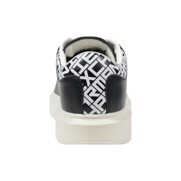 Schwarze und Weiße Leder-Sneaker Low-Top