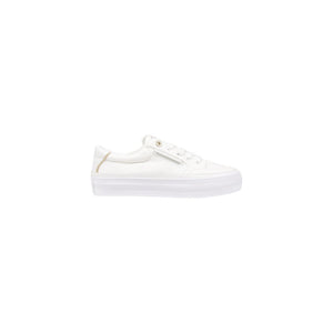 Cremefarbener Sneaker aus recycelter Baumwolle