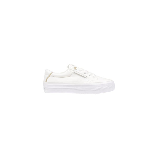 Cremefarbener Sneaker aus recycelter Baumwolle