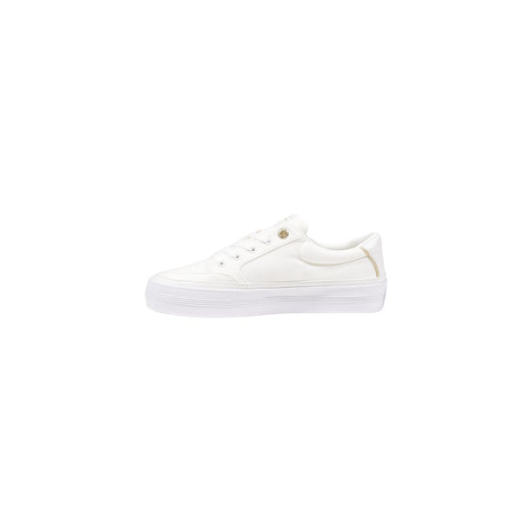 Cremefarbener Sneaker aus recycelter Baumwolle