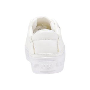 Cremefarbener Sneaker aus recycelter Baumwolle