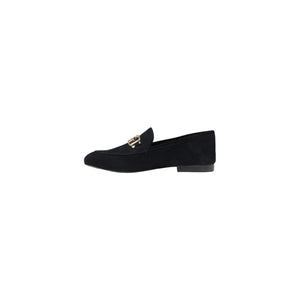 Schwarze Leder-Plateau-Pumps