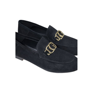 Schwarze Leder-Plateau-Pumps