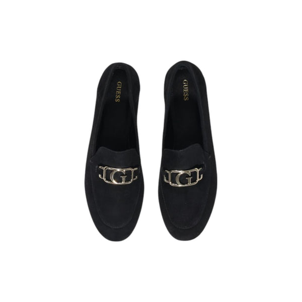 Schwarze Leder-Plateau-Pumps