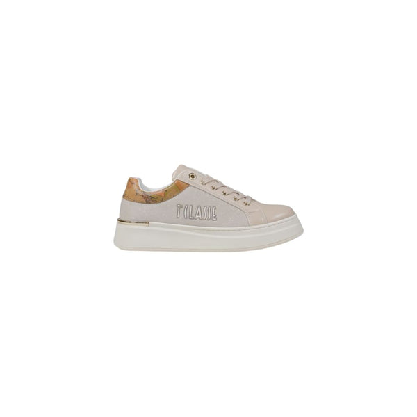 Beige Polyester Sneakers mit niedrigem Schaft