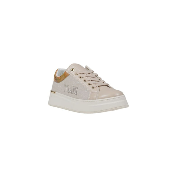 Beige Polyester Sneakers mit niedrigem Schaft