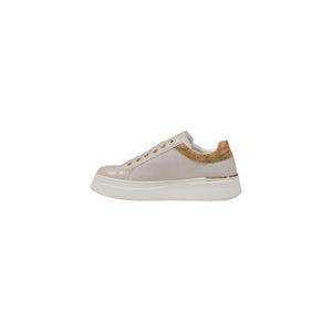 Beige Polyester Sneakers mit niedrigem Schaft