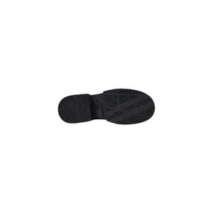 Schwarze Leder-Plateau-Pumps