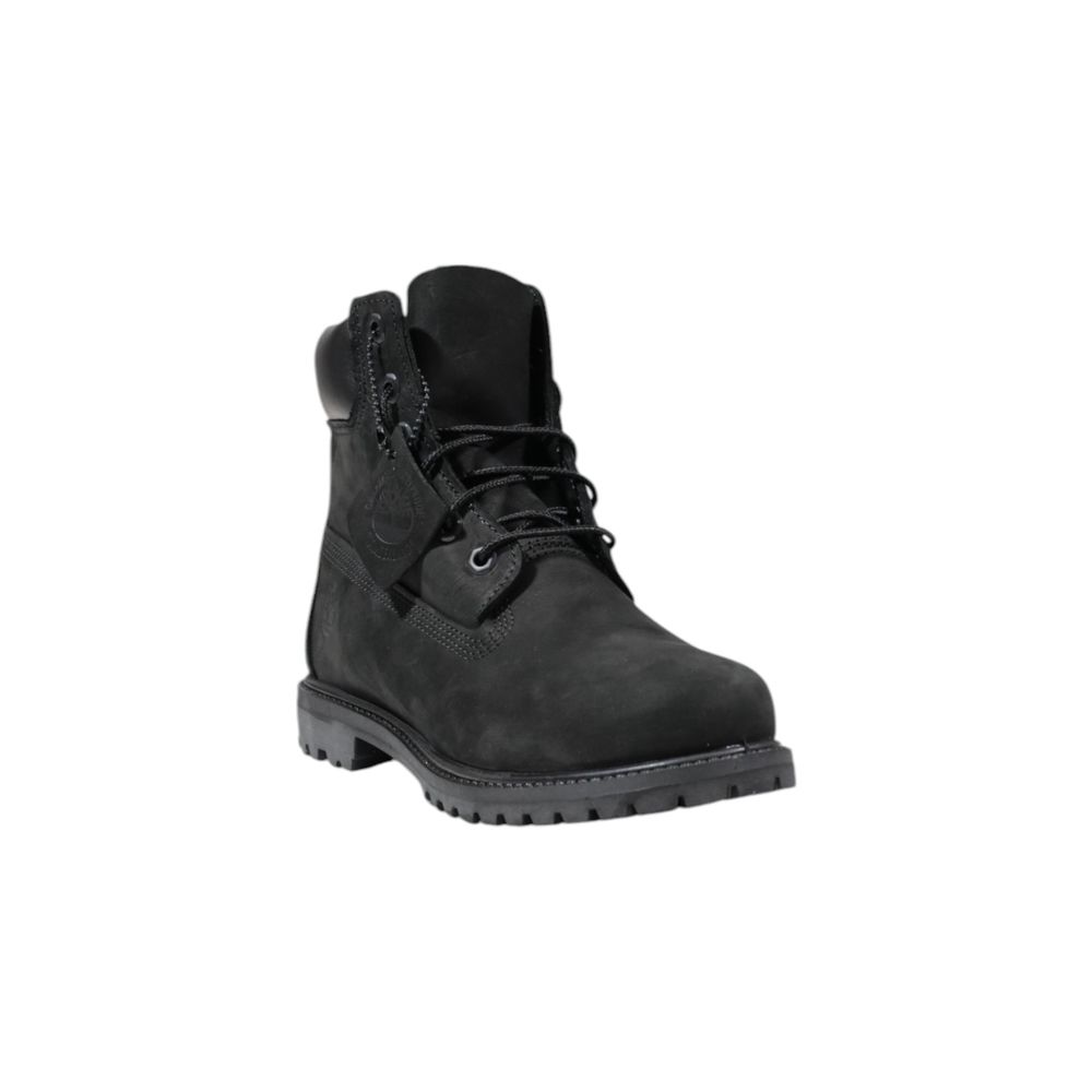 Wasserdichte Schnürstiefel aus schwarzem Leder