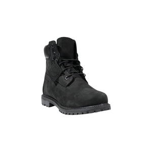 Wasserdichte Schnürstiefel aus schwarzem Leder