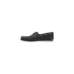 Blaue Leder-Loafer zum Hineinschlüpfen