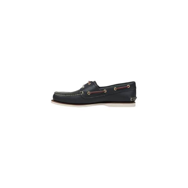 Blaue Leder-Loafer zum Hineinschlüpfen
