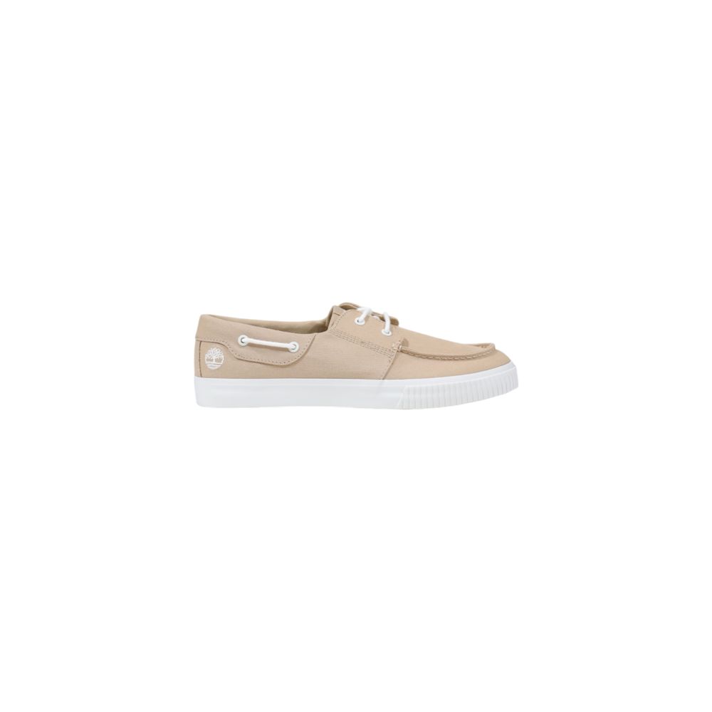 Beige Lyocell Sneakers mit niedrigem Schaft