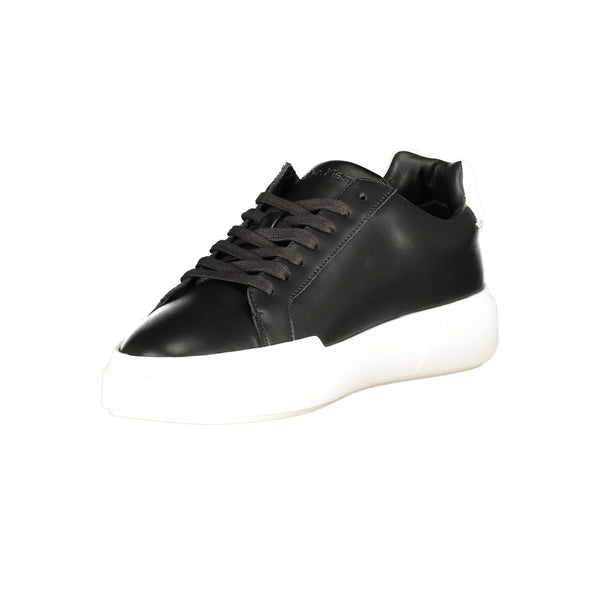Schwarzes Leder Herren Sneaker