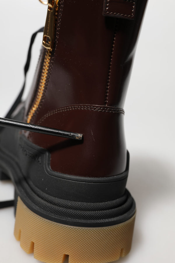 Maroon Leder Mid Calf Biker Stiefel Schuhe