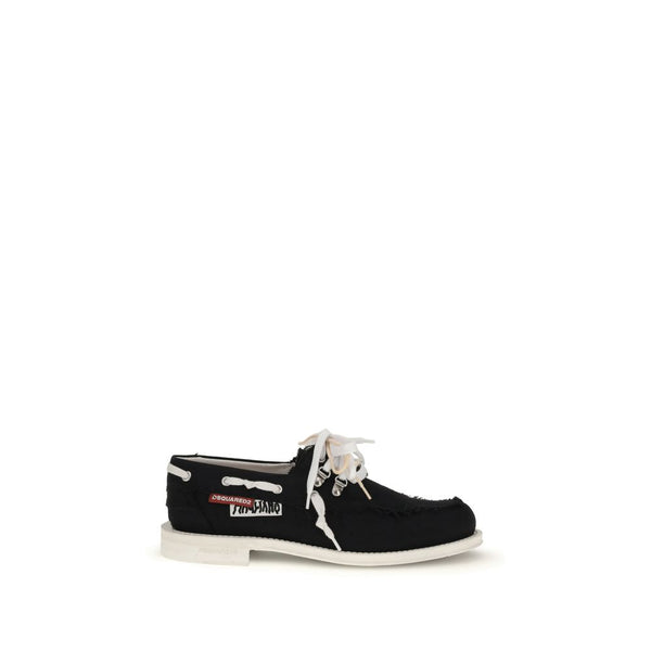 Elegante schwarze Slip-On-Loafer aus Baumwolle