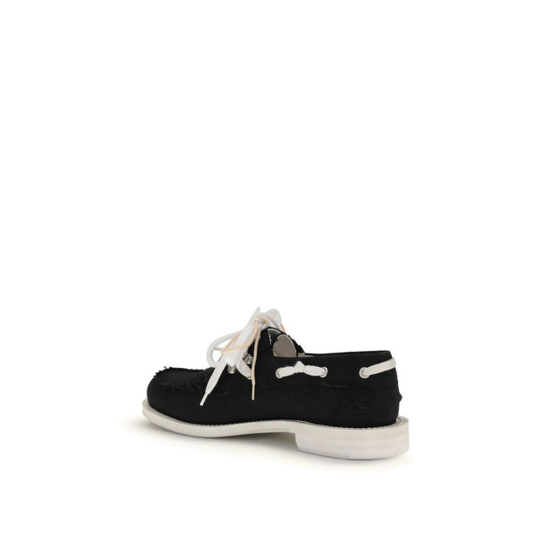 Elegante schwarze Slip-On-Loafer aus Baumwolle