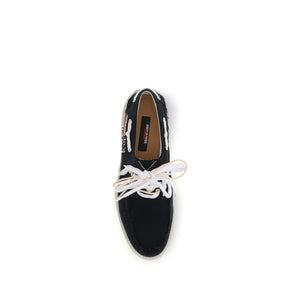 Elegante schwarze Slip-On-Loafer aus Baumwolle