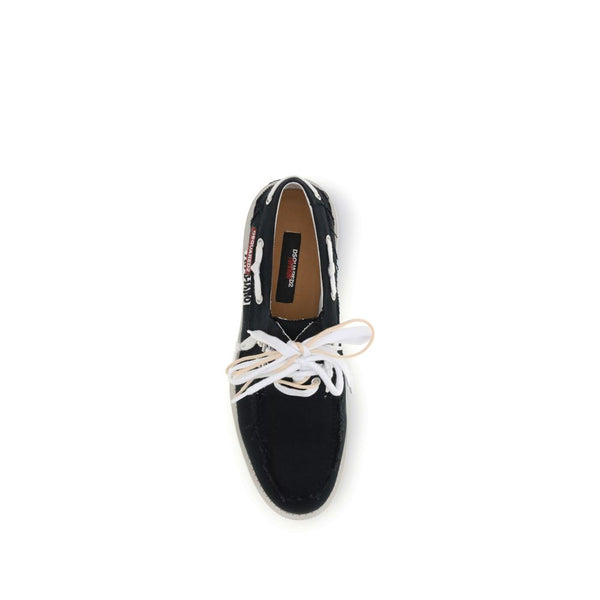 Elegante schwarze Slip-On-Loafer aus Baumwolle