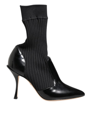 Schwarz Stretch Stilettos Booties Socken Schuhe