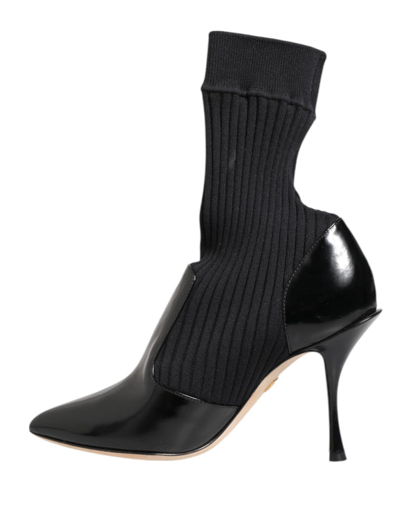 Schwarz Stretch Stilettos Booties Socken Schuhe