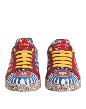 Portofino Carretto Bedruckte Leder Sneakers Schuhe