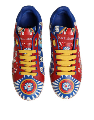 Portofino Carretto Bedruckte Leder Sneakers Schuhe