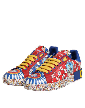 Portofino Carretto Bedruckte Leder Sneakers Schuhe
