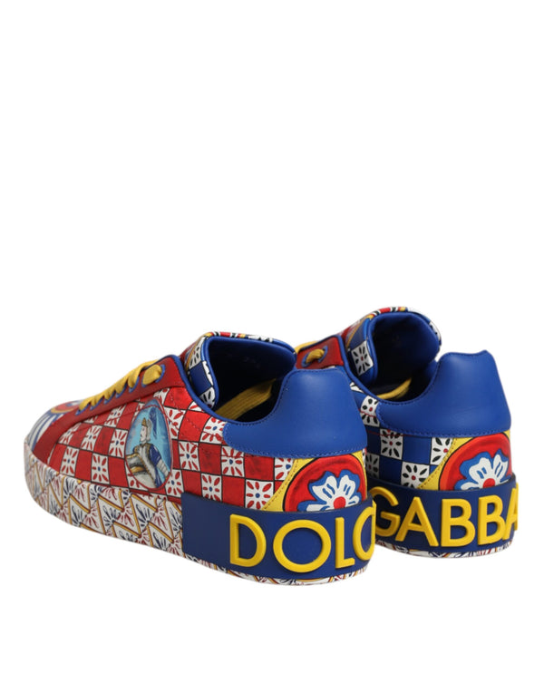 Portofino Carretto Bedruckte Leder Sneakers Schuhe