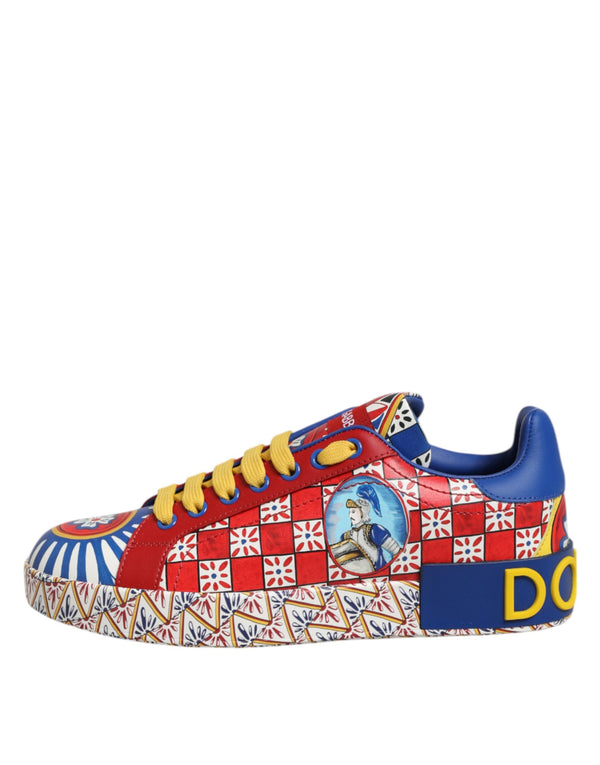 Portofino Carretto Bedruckte Leder Sneakers Schuhe