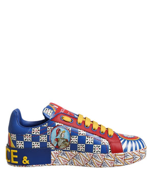 Portofino Carretto Bedruckte Leder Sneakers Schuhe