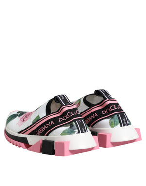 Weiß Rose Print Sorrento Turnschuhe Schuhe
