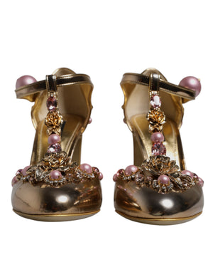 Gold verschönert Vally Heels Sandalen Schuhe