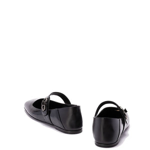 Schwarze Ballerinas aus Kalbsleder