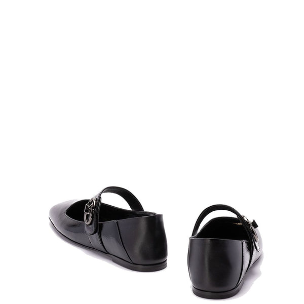 Schwarze Ballerinas aus Kalbsleder