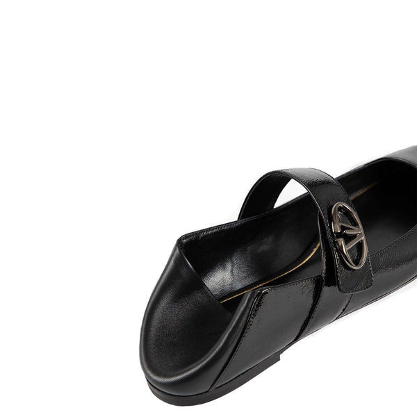 Schwarze Ballerinas aus Kalbsleder