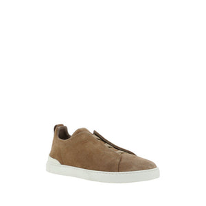 Braune Kalbsleder Bos Taurus Low-Top Sneakers