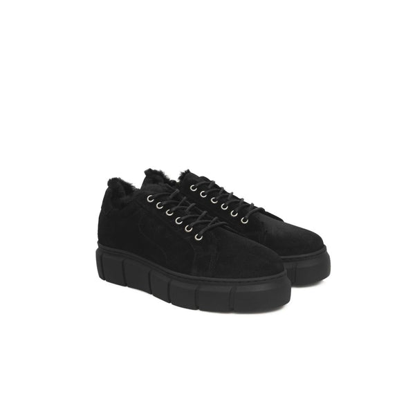 Schwarze Damen-Sneaker aus Kalbsleder