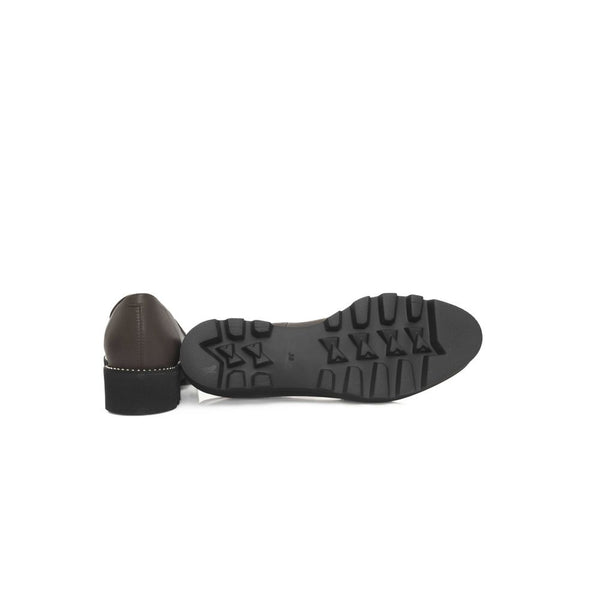 Braune Damen-Loafer aus Kuhfell