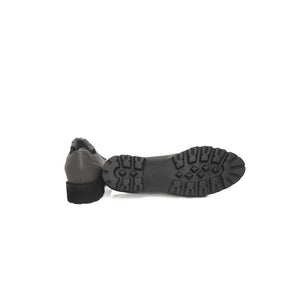 Graue Rindsleder Damen Loafer