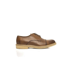 Brauner Kalbsleder-Derby-Schuh für Männer