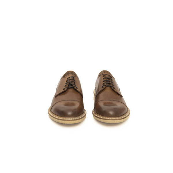 Brauner Kalbsleder-Derby-Schuh für Männer