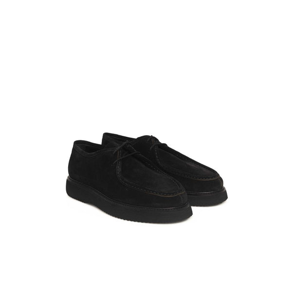 Schwarzer Kalbsleder-Derby-Schuh für Männer