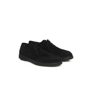 Schwarzes Rindsleder Männer Derby-Schuh