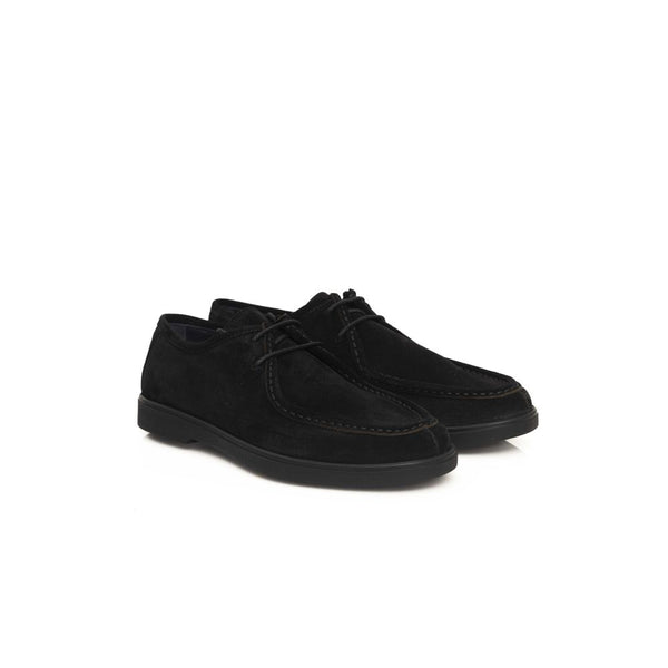 Schwarzes Rindsleder Männer Derby-Schuh