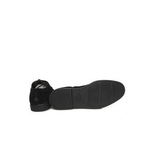 Schwarzes Rindsleder Männer Derby-Schuh